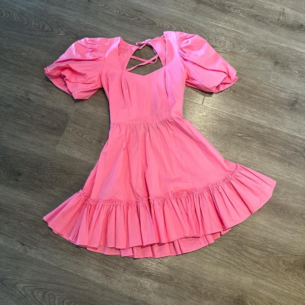 Pink Puff Sleeve women’s mini dress nwot